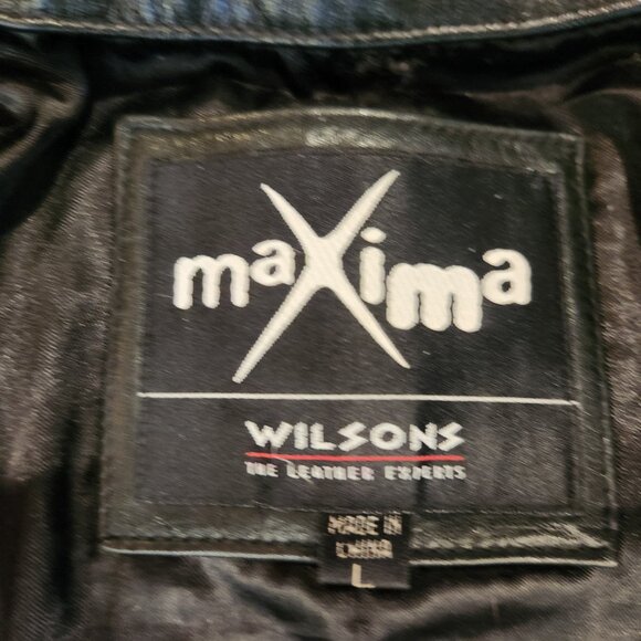 Maxima by Wilsons Women’s Black Genuine Leather Jacket Size L - Picture 3 of 13